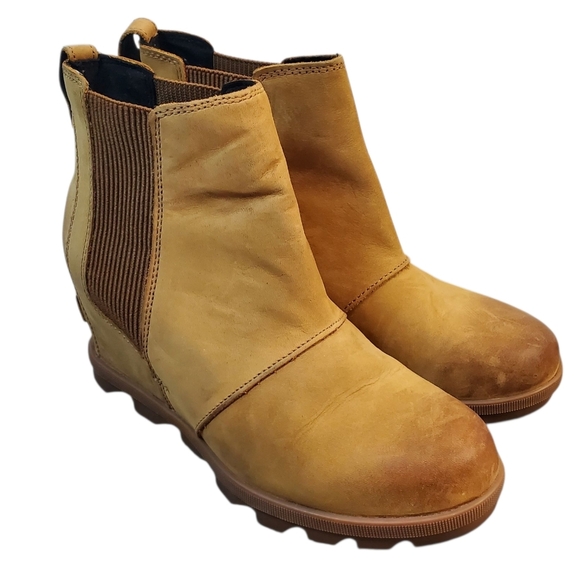 Sorel Womens NL3022 Nubuck Brown Joan of Arctic Chelsea Winter Snow Boots Size 9 - Picture 1 of 9